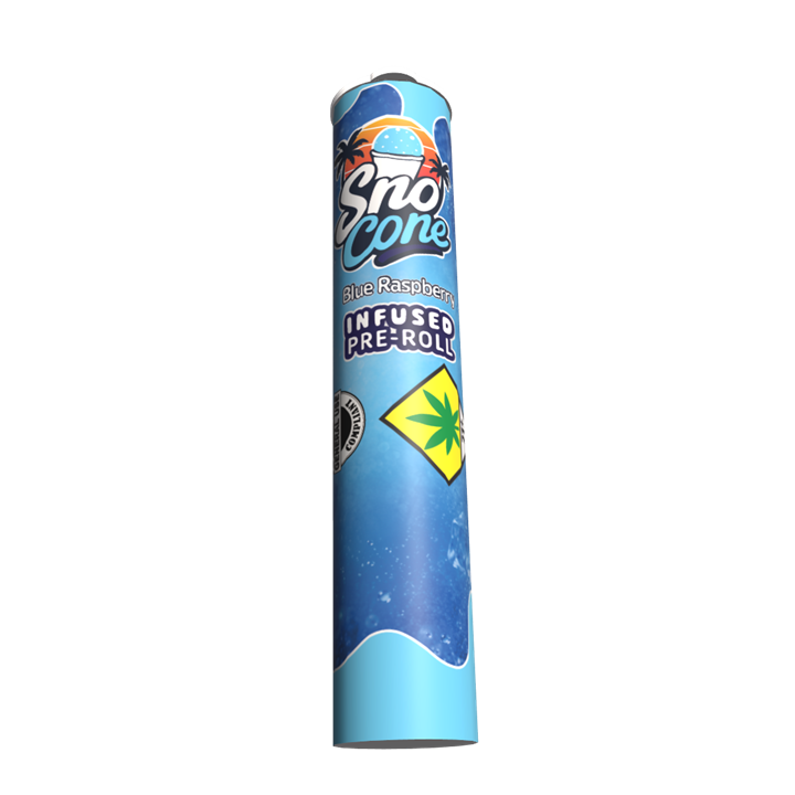 Blue Raspberry infused pre-roll 360 degree view